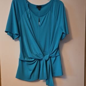 The Limited Teal Tie-Front Blouse